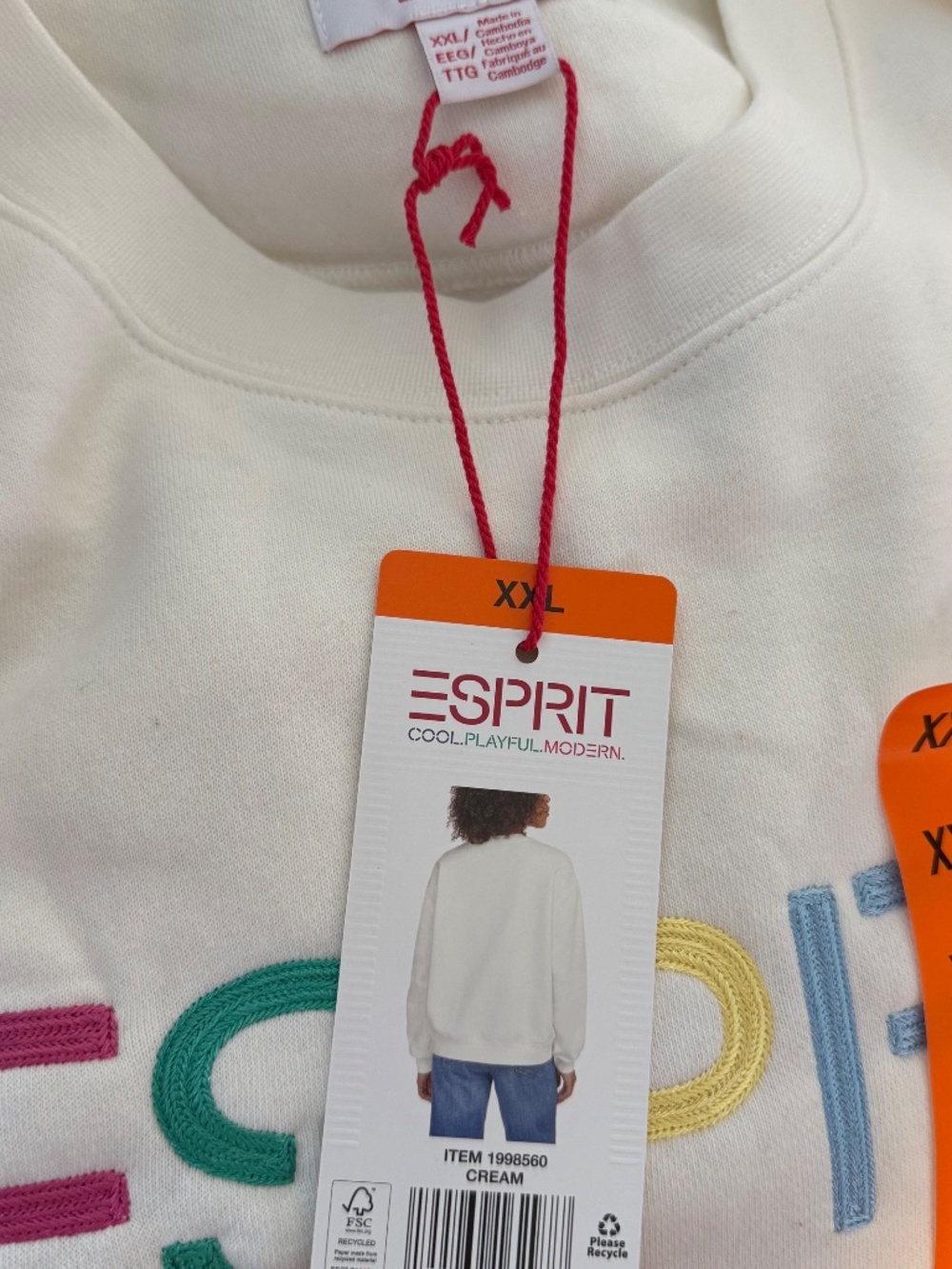 NWT Vintage Esprit Crewneck Sweatshirt XXL - Picture 2 of 9